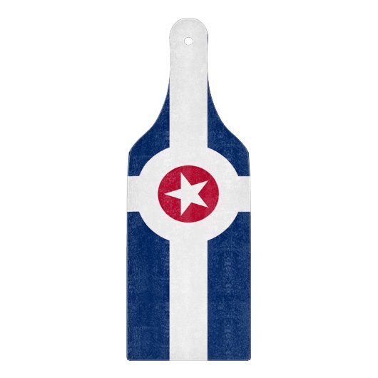 Glas snijplank peddel met vlag Indianapolis (Voorkant)