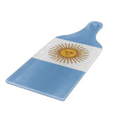 Glas snijplank peddel met vlag van Argentinië (Hoek)