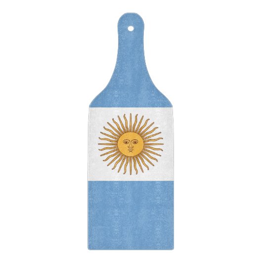 Glas snijplank peddel met vlag van Argentinië (Voorkant)