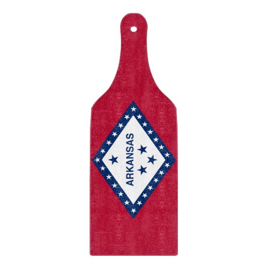 Glas snijplank peddel met vlag van Arkansas (Voorkant)