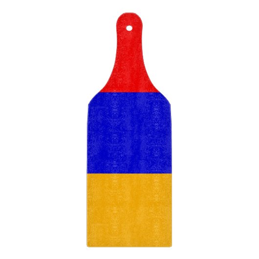 Glas snijplank peddel met vlag van Armenië (Voorkant)