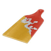 Glas snijplank peddel met vlag van Bhutan (Hoek)