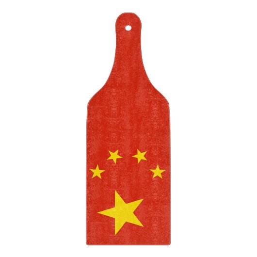 Glas snijplank peddel met vlag van China (Voorkant)