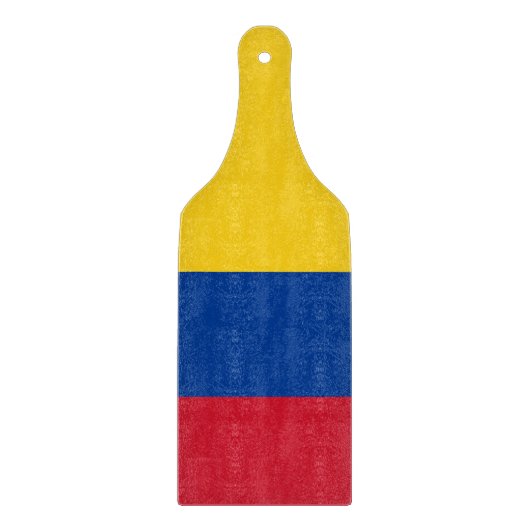Glas snijplank peddel met vlag van Colombia (Voorkant)
