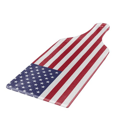 Glas snijplank peddel met vlag van de VS (Hoek)