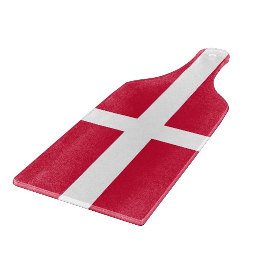 Glas snijplank peddel met vlag van Denemarken (Hoek)