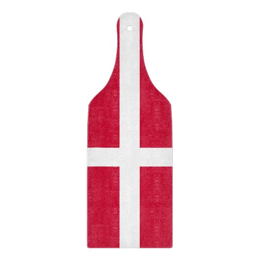 Glas snijplank peddel met vlag van Denemarken (Voorkant)