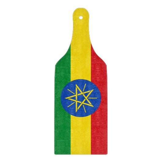Glas snijplank peddel met vlag van Ethiopië (Voorkant)
