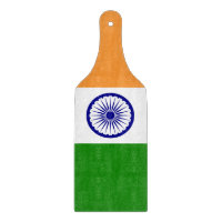 Glas snijplank peddel met vlag van India