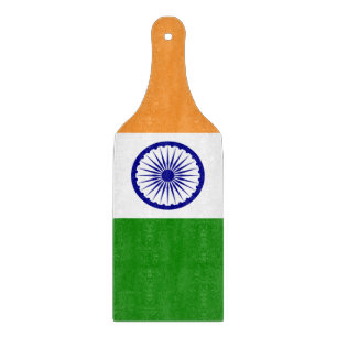 Glas snijplank peddel met vlag van India