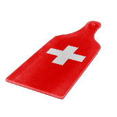 Glas snijplank peddel met Zwitserland vlag (Hoek)