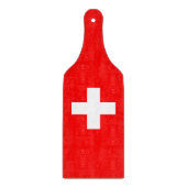 Glas snijplank peddel met Zwitserland vlag (Voorkant)