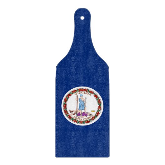 Glas snijplank peddel Virginia vlag (Voorkant)