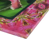 Glas snijplank roze lelies (Hoek)