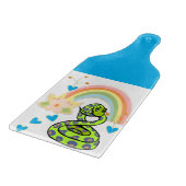 Glas Snijplank Slang Regenboog Blauw (Hoek)