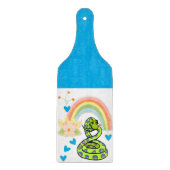 Glas Snijplank Slang Regenboog Blauw (Voorkant)