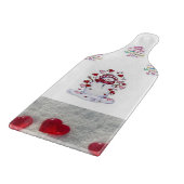 Glas snijplank Valentijnsdag sneeuwman (Hoek)