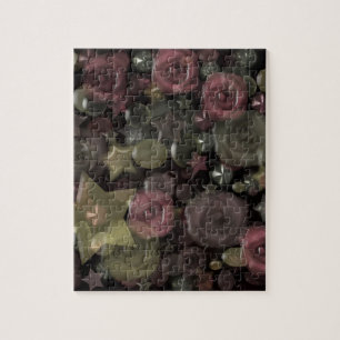 Glas, sterren, bloemen keramische tegel legpuzzel
