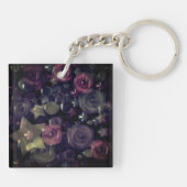 Glas, sterren, bloemen keramische tegel sleutelhanger (Achterkant)