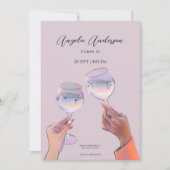 Glas toast juicht verjaardag kaart (Voorkant)