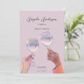 Glas toast juicht verjaardag kaart (Staand voorkant)