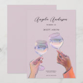 Glas toast juicht verjaardag kaart (Voorkant / Achterkant)