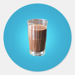 Glas van chocolade-melk Klassic Round Sticker