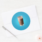 Glas van chocolade-melk Klassic Round Sticker (Envelop)
