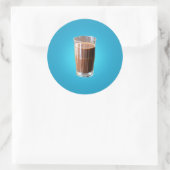 Glas van chocolade-melk Klassic Round Sticker (Tas)