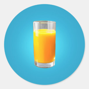 Glas van Oranje sap Ronde Sticker