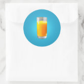 Glas van Oranje sap Ronde Sticker (Tas)