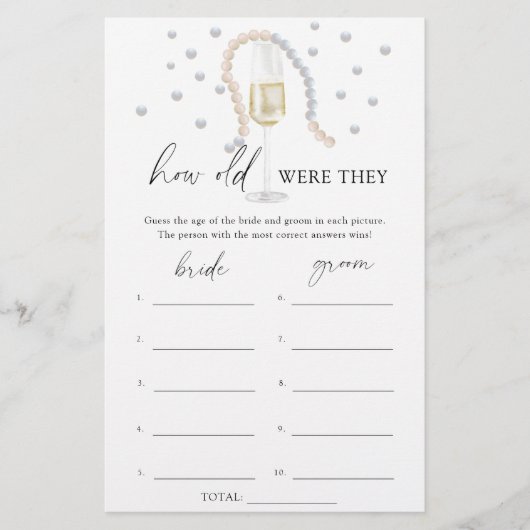 Glas van Prosecco - Hoe oud waren ze bruidsspel (Voorkant)