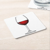 GLAS VAN RODE WIJN KARTONNEN ONDERZETTERS (Schuin)