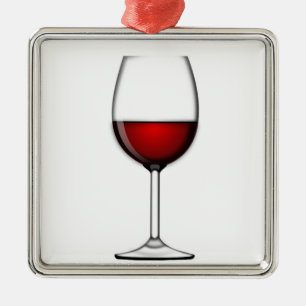 GLAS VAN RODE WIJN METALEN ORNAMENT