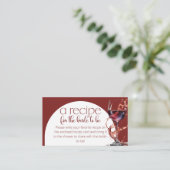 Glas van rode wijn Recept voor de bruid Informatiekaartje (Staand voorkant)