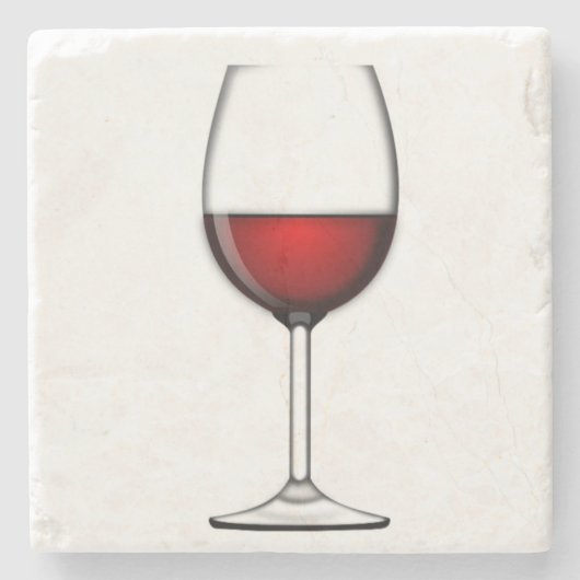 GLAS VAN RODE WIJN STENEN ONDERZETTER (Voorkant)