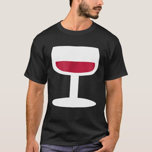 Glas van rode wijn t-shirt (Voorkant)