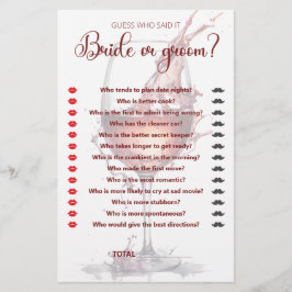 Glas van rode wijn Vrijgezellenfeest Game