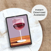 glas van rode wijn | Waterverf Vino Poster