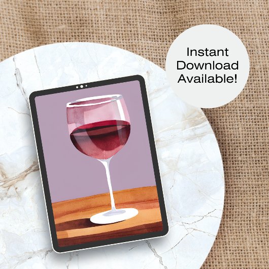 glas van rode wijn | Waterverf Vino Poster