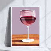glas van rode wijn | Waterverf Vino Poster