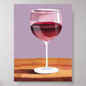 glas van rode wijn | Waterverf Vino Poster (Voorkant)
