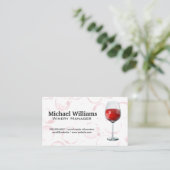 glas van rode wijn | Wijnvlekken achtergrond Visitekaartje (Staand voorkant)