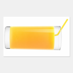 Glas van sap van sinaasappels rechthoekige sticker