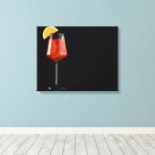 Glas van Spritz-cocktail geïsoleerd op zwart Canvas Afdruk (Insitu (Houten vloer))