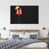 Glas van Spritz-cocktail geïsoleerd op zwart Canvas Afdruk (Insitu (Slaapkamer))