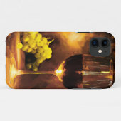 Glas van wijn en groene druiven in kaarslicht Case-Mate iPhone case (Achterkant (horizontaal))