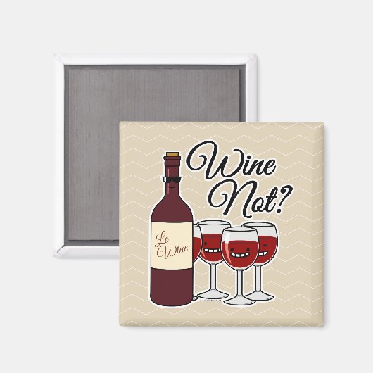 Glas van wijn, geen druiven, roodroos roodroos magneet (Voorkant / Achterkant)