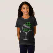 Glas van wijn kerstkerstmis groene buffels pl t-shirt (Voorkant volledig)