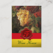 GLAS VAN WIJN, OUDE DRUIVENVINEYARD, RODE WAXZETEL VISITEKAARTJE (Achterkant)